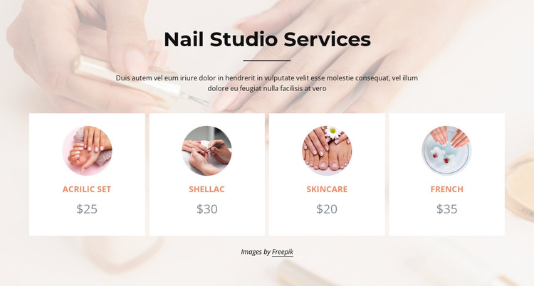 Nails studio services HTML5 Template