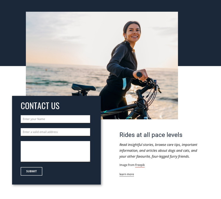 Rides at all pace levels Web Design