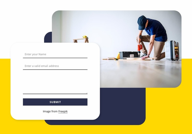 Home repair contact form Website Mockup
