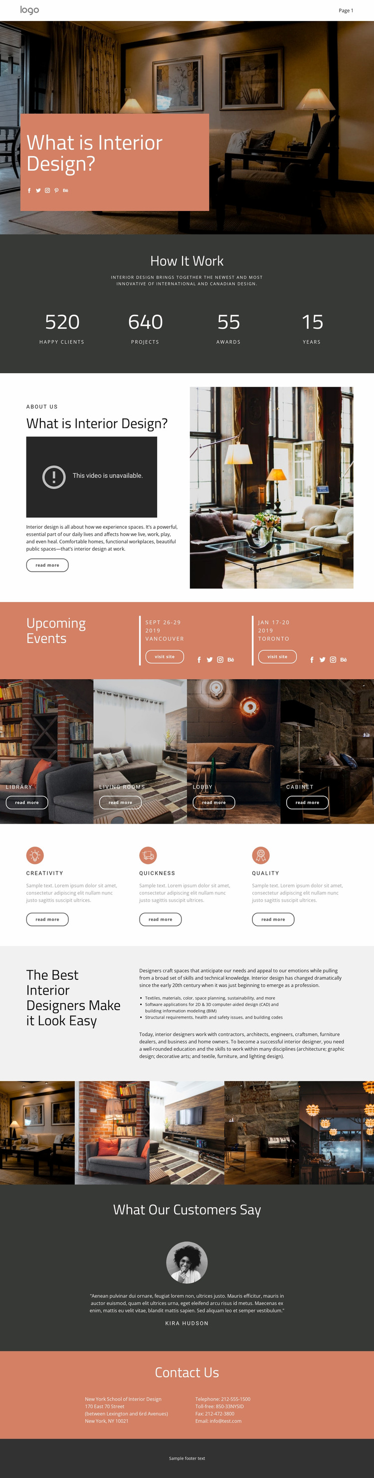 Design of houses and apartments Website Builder Templates