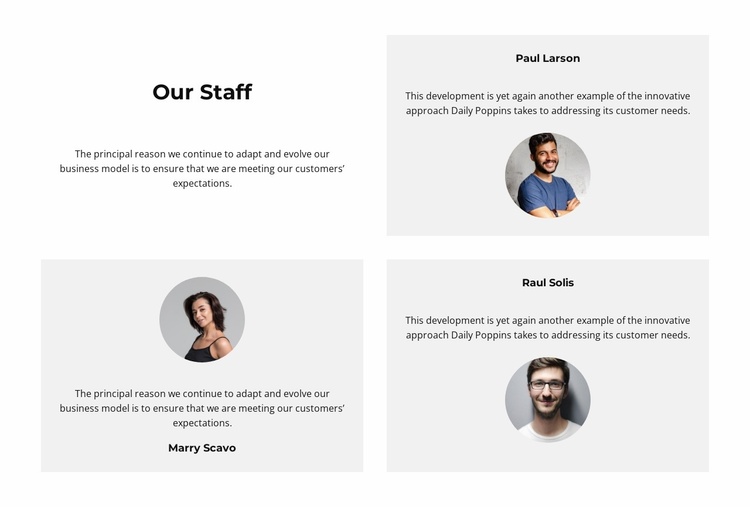 It s our staff Website Template