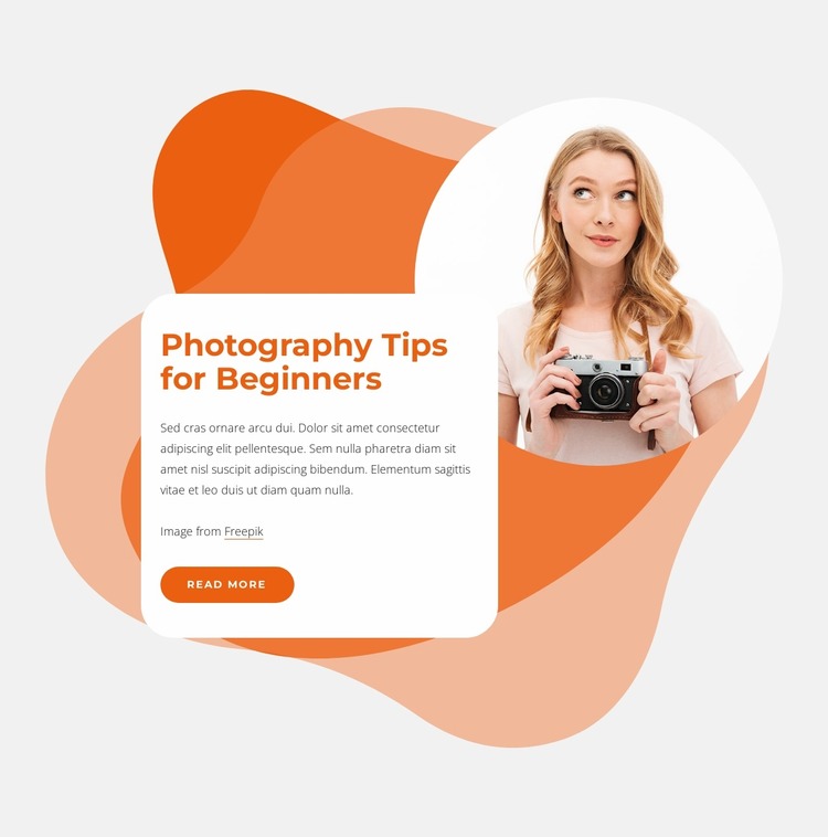 Photography tips for beginners WordPress Website Builder