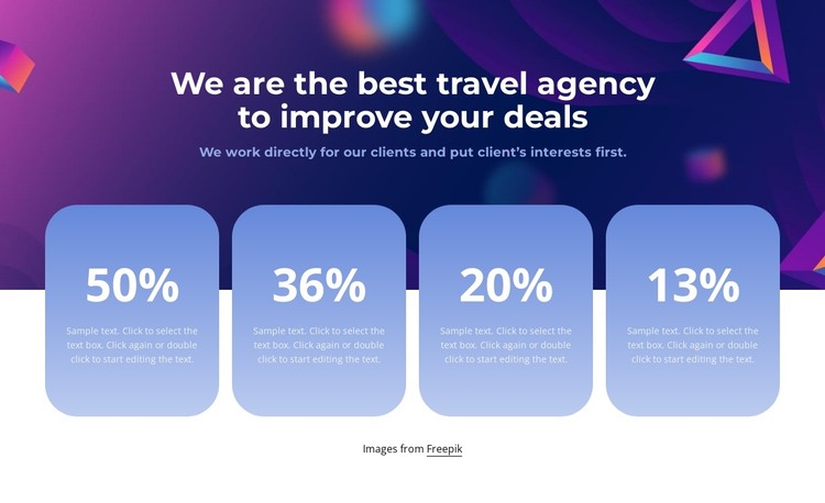 Travel agency achievements HTML Template