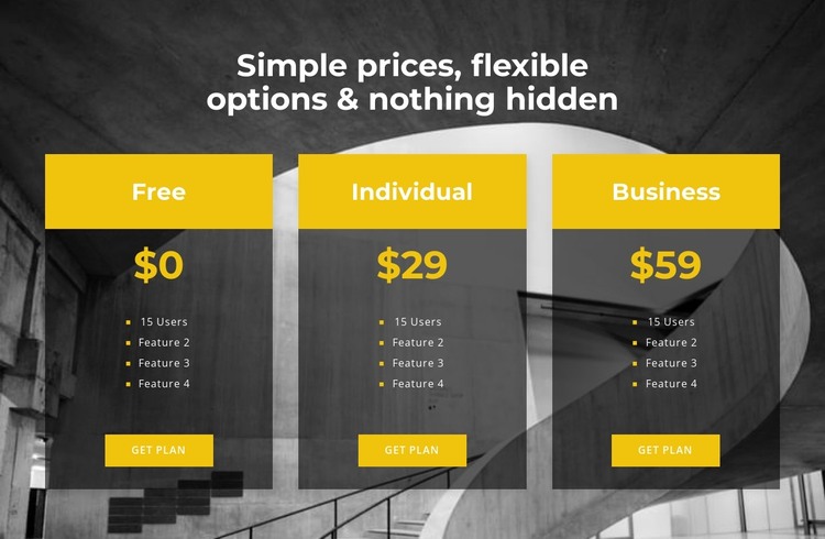 Choose your personal pricing HTML Template