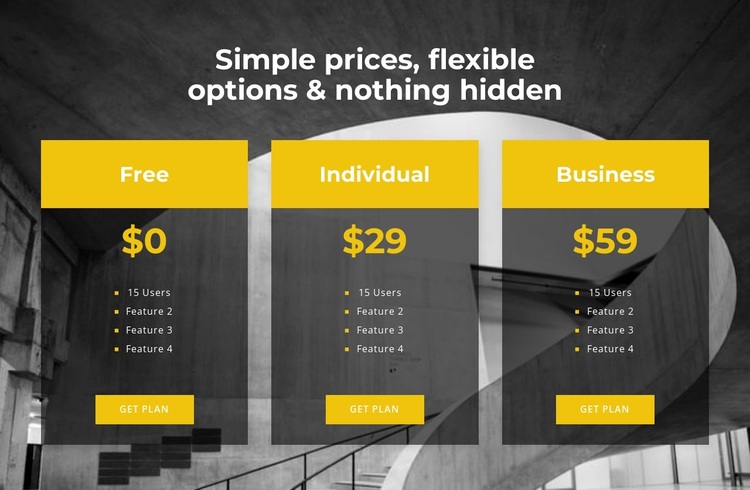 Choose your personal pricing Template