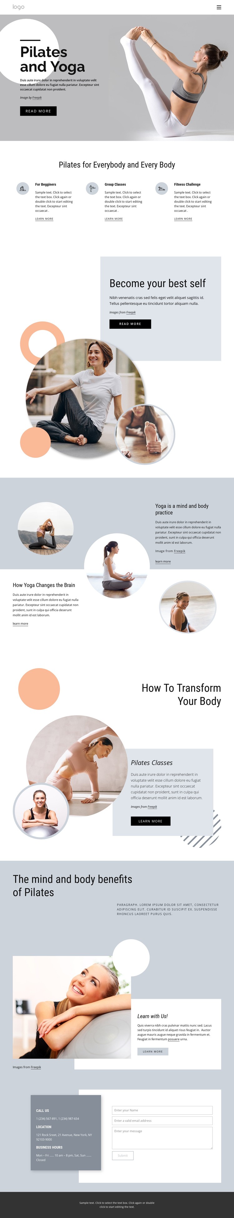 Pilates and yoga center CSS Template