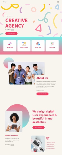 Ideas in creative portfolio Website Template
