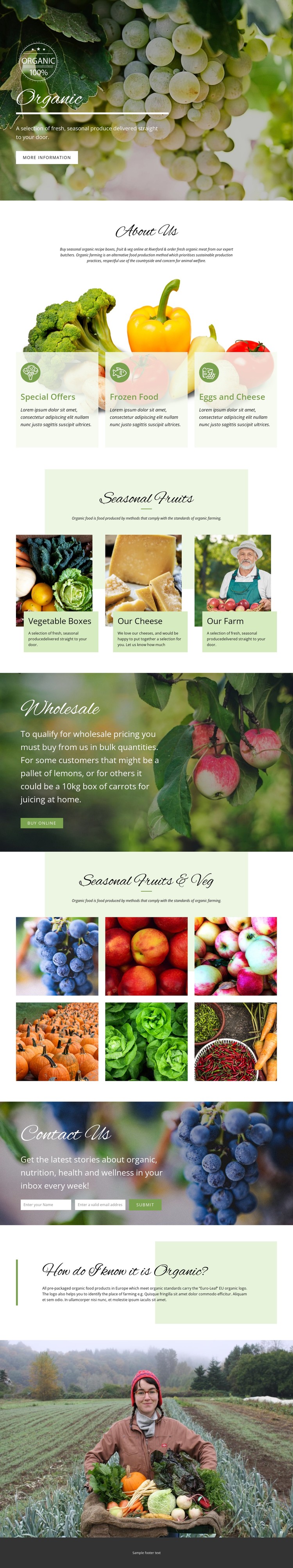 Healthier with organic food CSS Template