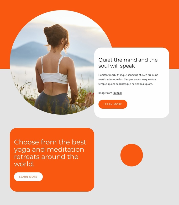 Yoga and meditation retreat Website Template