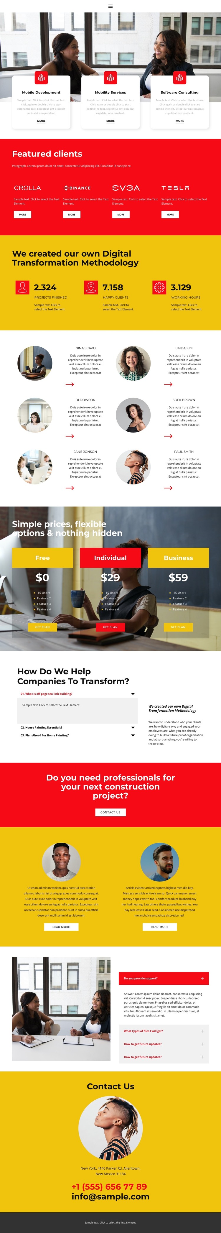 One of the successful projects HTML Template