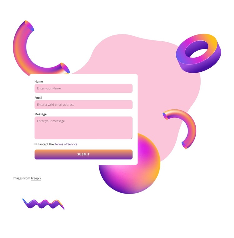 Contact form with animated elements CSS Template