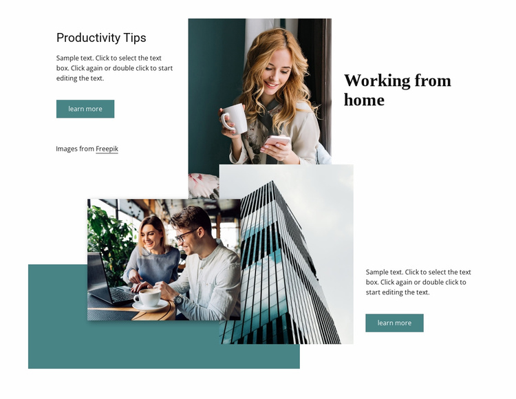 Working from home office Website Template