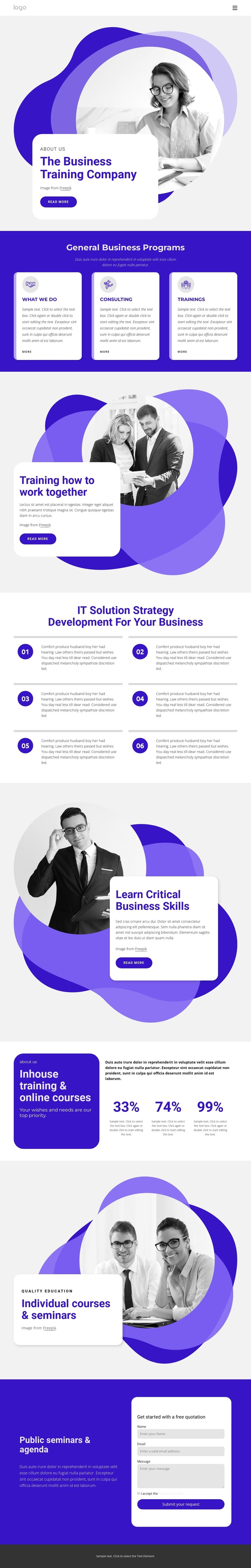 The business training company CSS Template