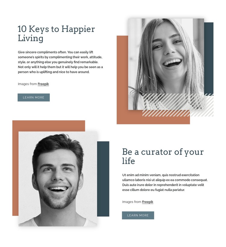 Keys to happier living CSS Template