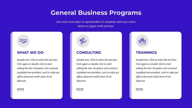 General business programs HTML Template