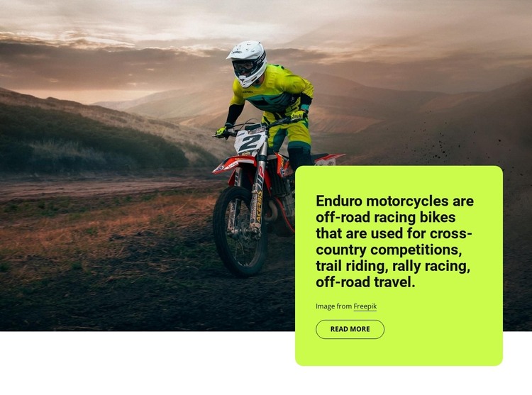 Enduro motocycles HTML Template