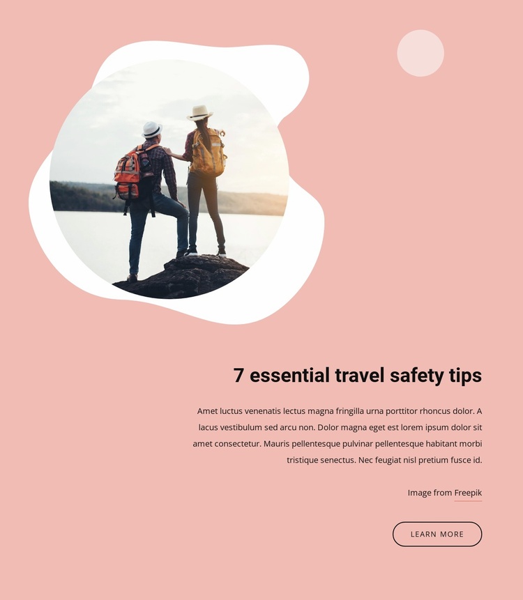 Eessential travel safety tips Website Template