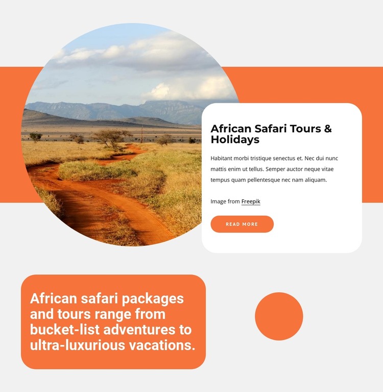 African safari tours HTML Template