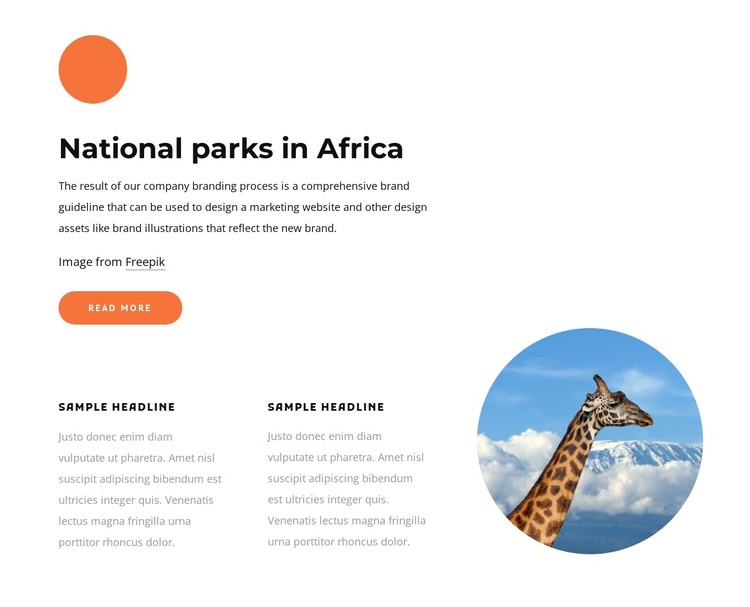 National parks in Africa HTML Template