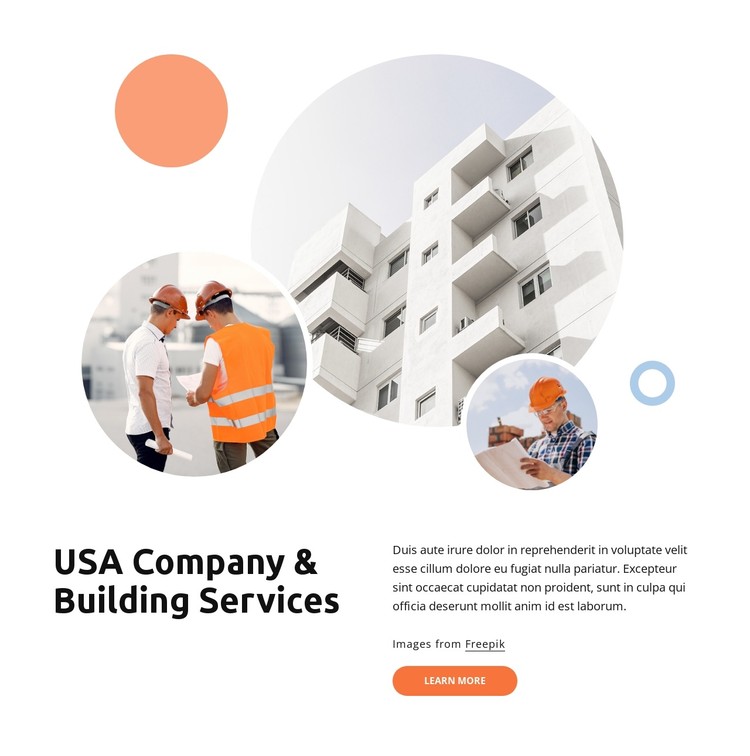 Types of building services CSS Template