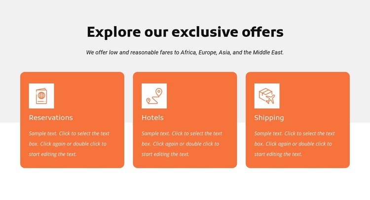 Explore our exclusive offers HTML Template