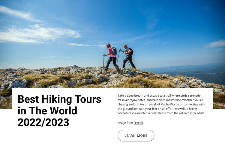 Best hiking tours Joomla Page Builder