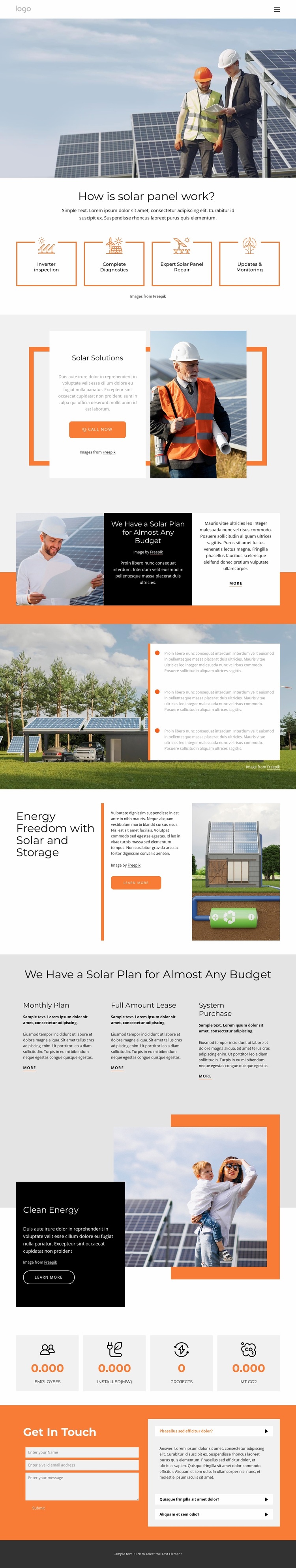 Our solar panels Website Design
