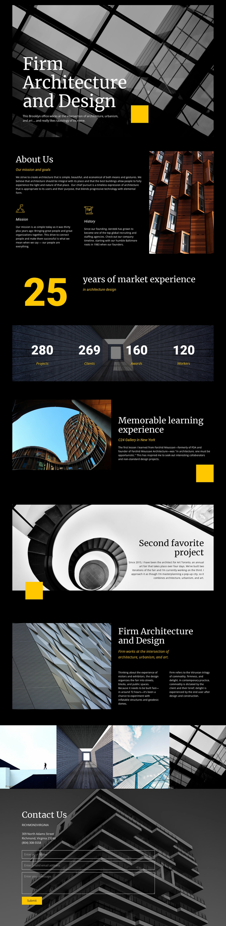 Firm architecture and Design Landing Page