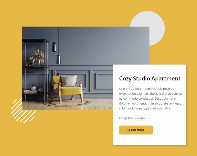 Small cozy studio apartment Website Design