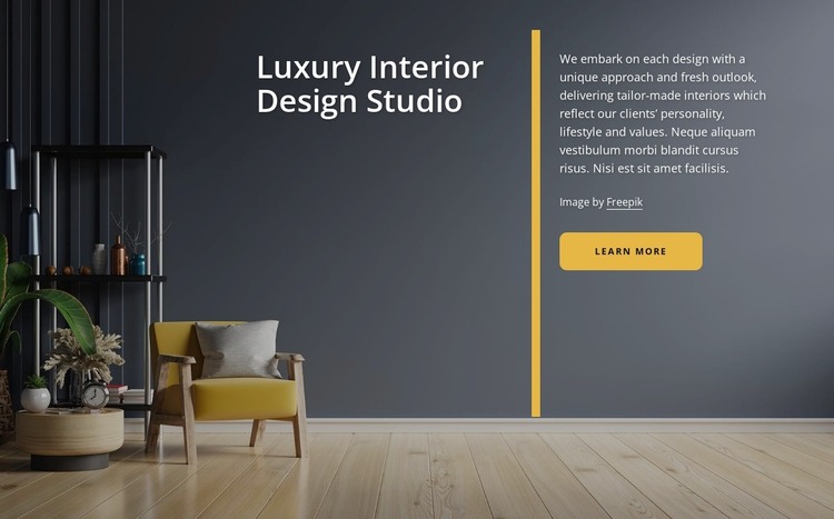 Comprehensive luxury interior design studio WordPress Website Builder