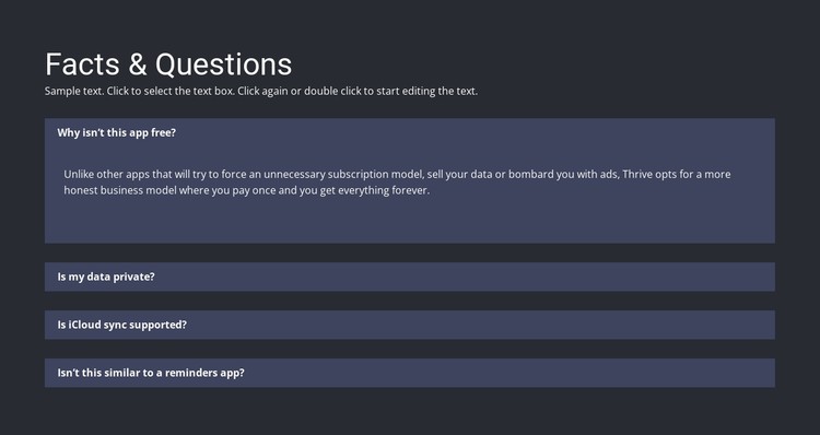 Facts and questions CSS Template
