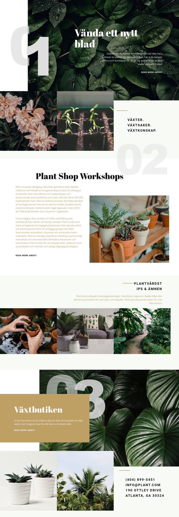 Växtbutik Webbplats mall