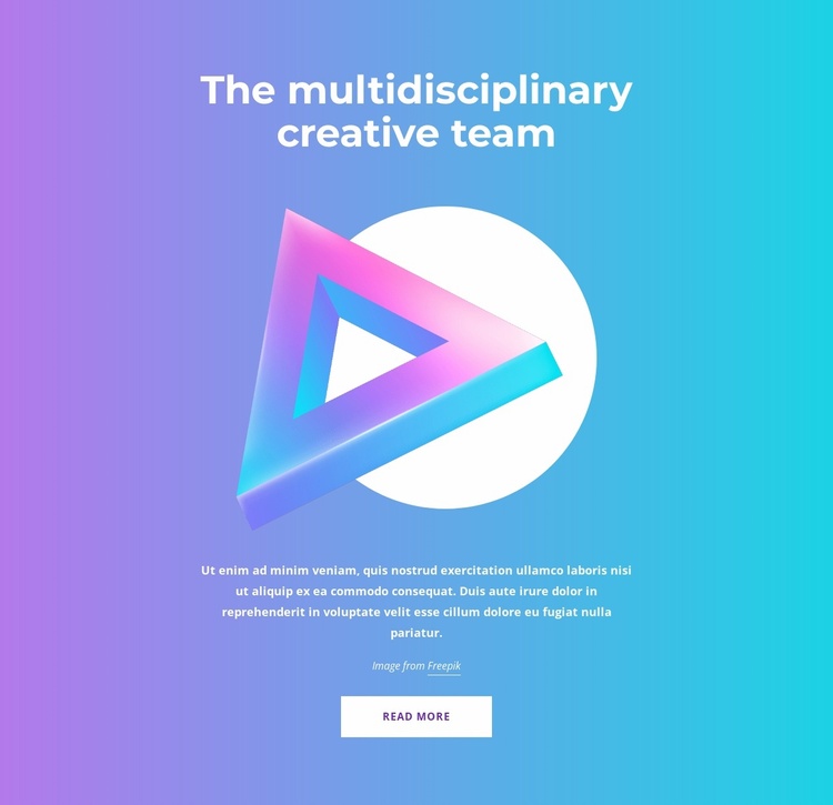 The multidisciplinary creative team Website Template