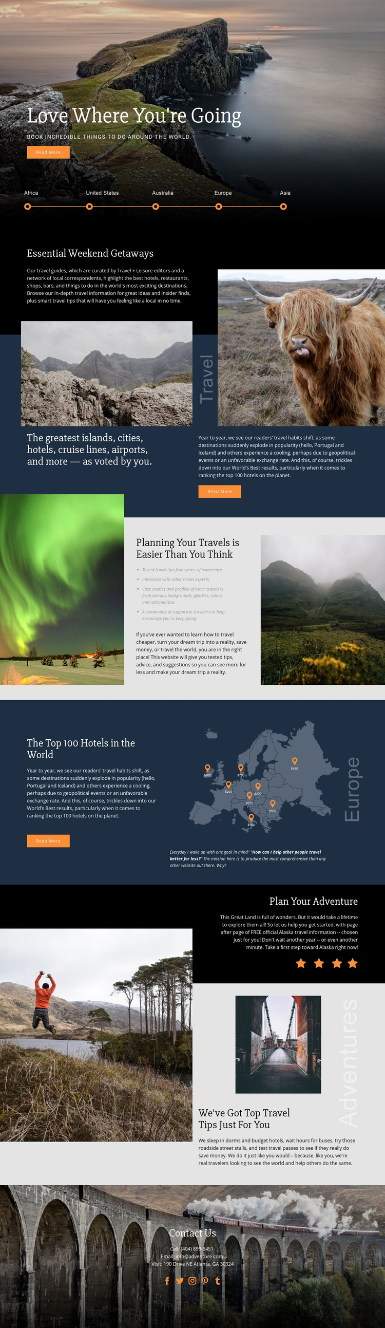 Planning Your Travel Homepage Design