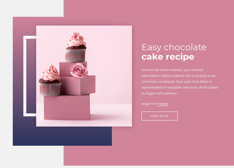 Easy chocolate cake recipes HTML5 Template