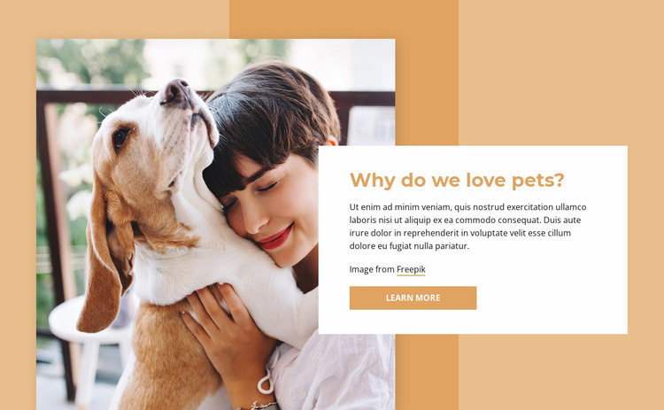 Pet lovers Website Mockup