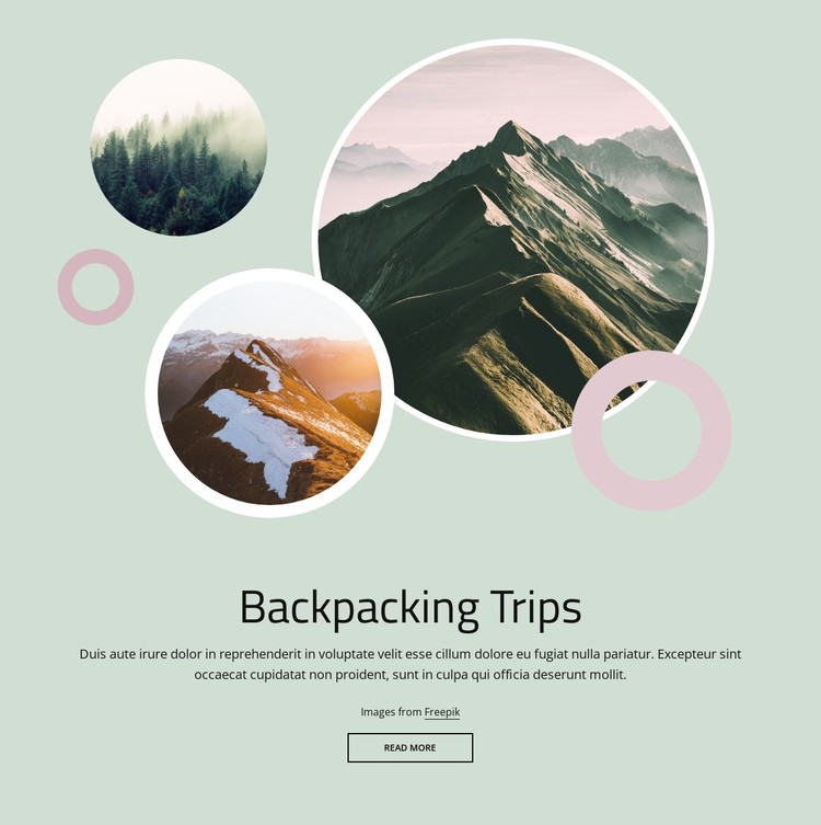 Top backpacking trips CSS Template