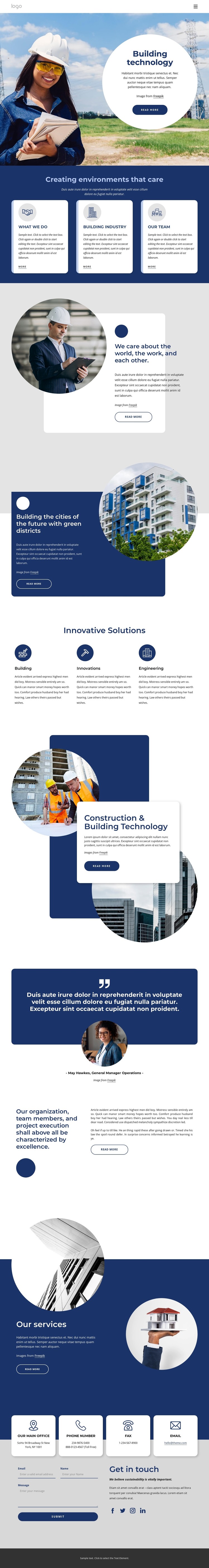 Building technology HTML Template