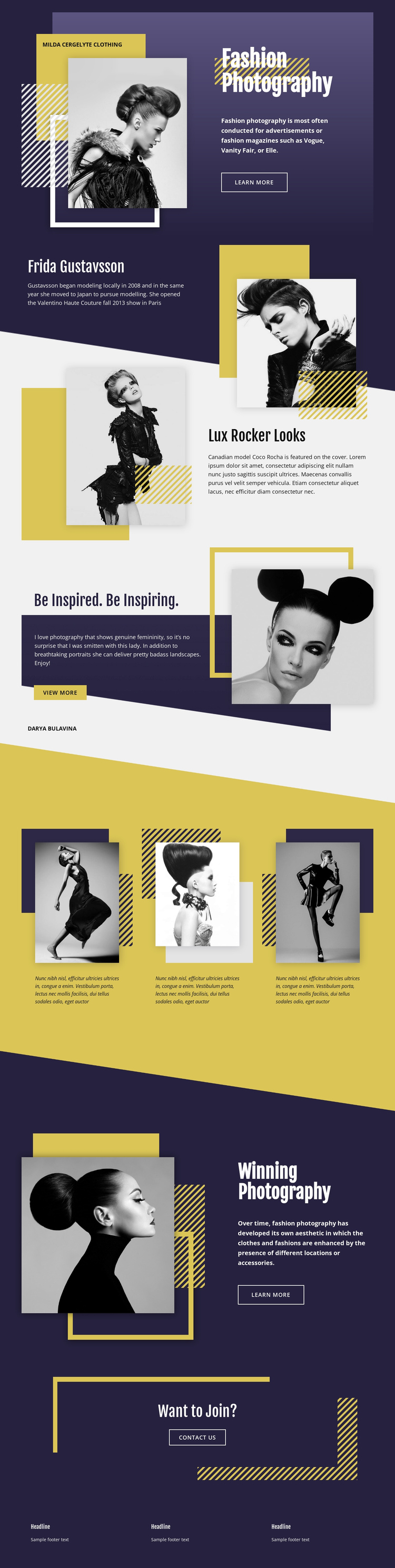 Fashion Photography Overlapping One Page Template