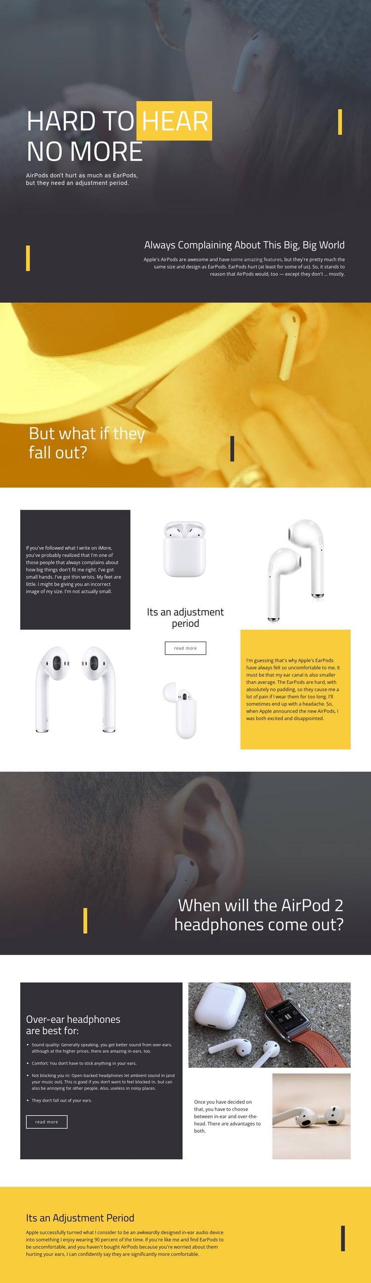 Best Headphones One Page Template