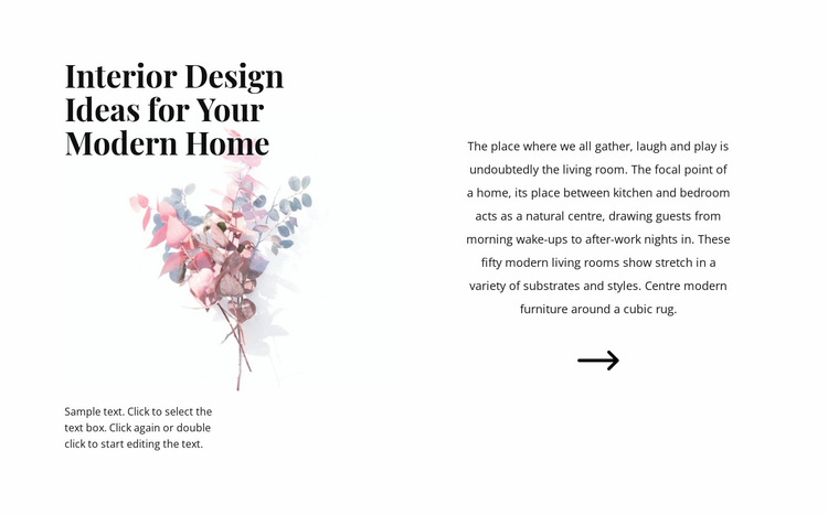 Floral forms in the interior Website Design