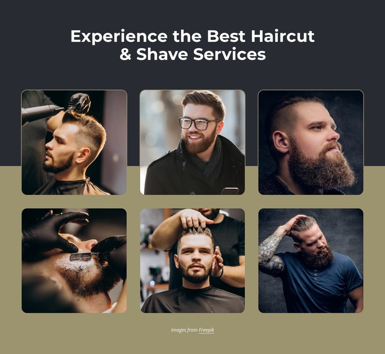 Haircuts, hot towel shaves, beard trimming HTML Template