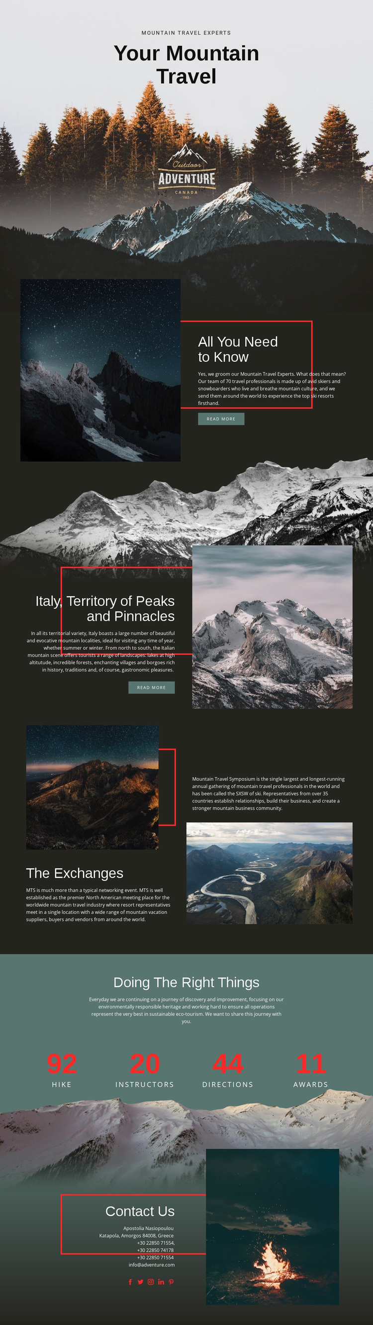 All about mountain travel Template