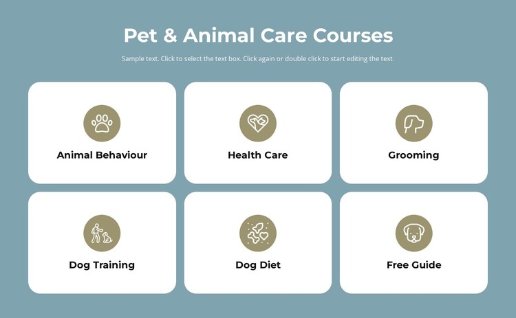 Pet care courses HTML Template