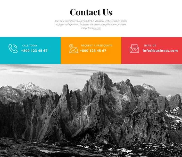 Colored contact us Static Site Generator