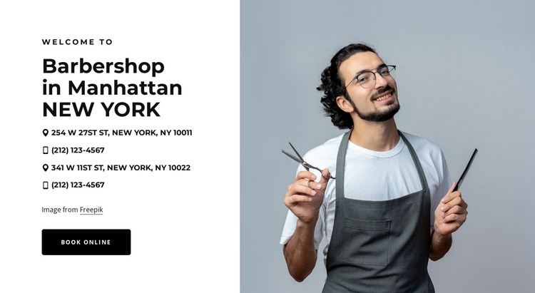 Barbershop in New York HTML Template