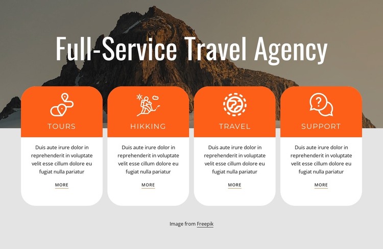 Full-service travel agency services HTML Template