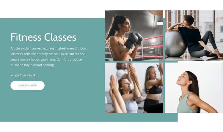 Looking for fitness classes near you HTML Template