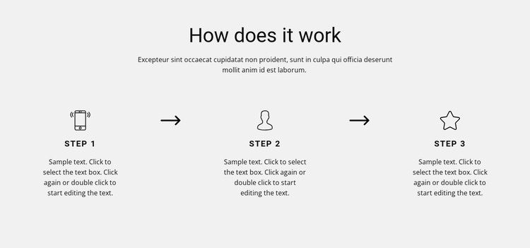 Work step by step HTML Template