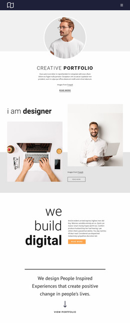 Portfolio Website Mockups